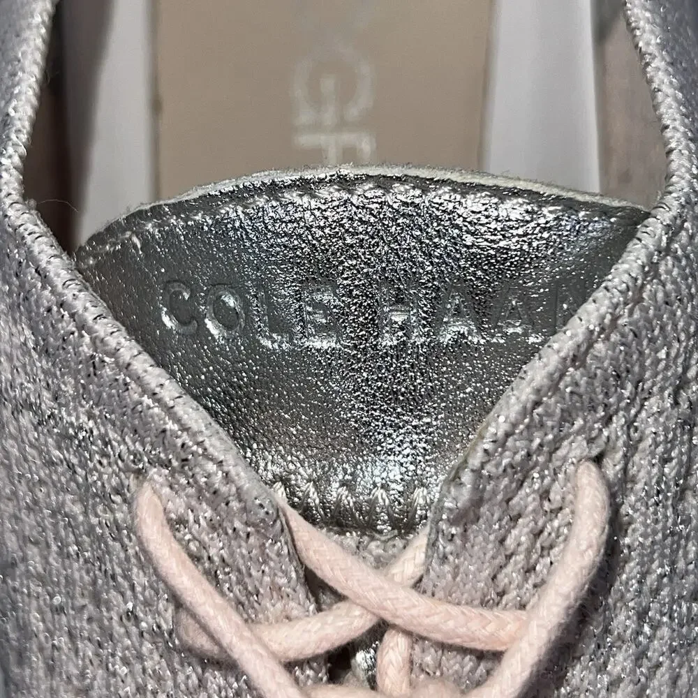 Cole Haan Womens 10.5B Zerogrand Stitchlite Sneakers Pink Metallic Knit